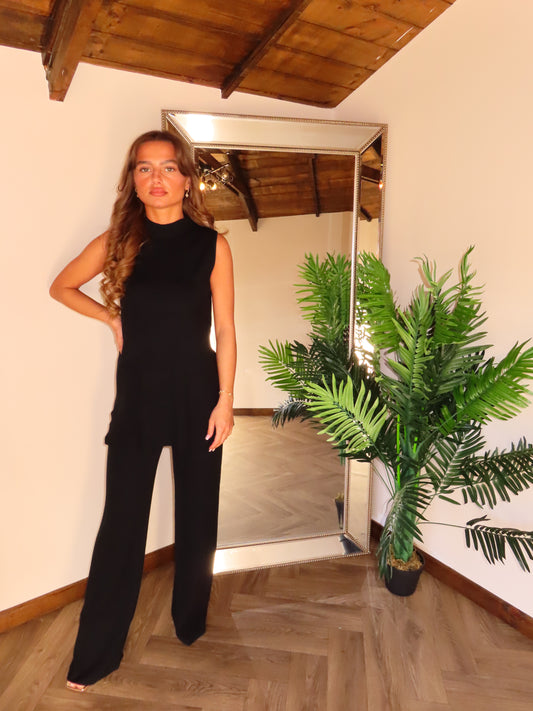 ELODIE Sleeveless High Neck Two Piece Set