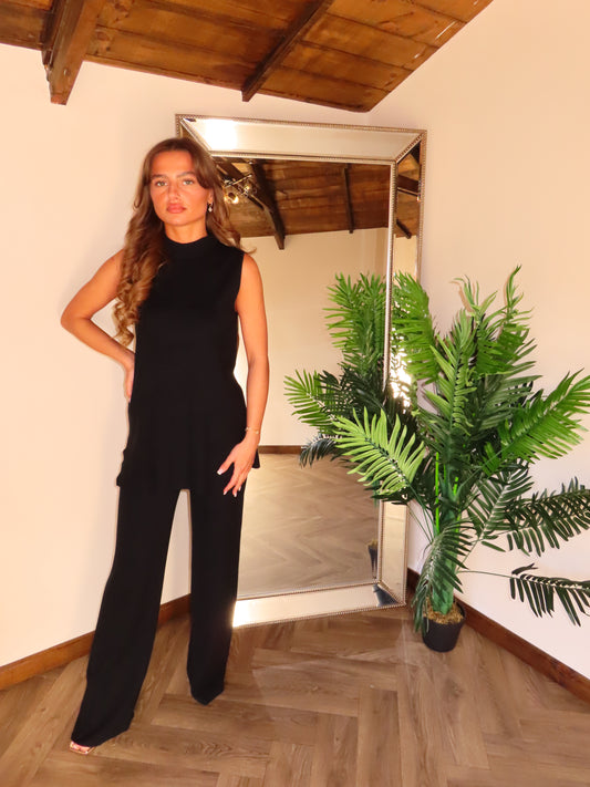 ELODIE Sleeveless High Neck Two Piece Set